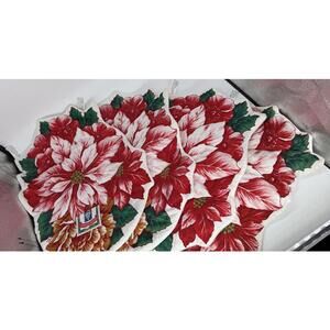 Holiday Classics Poinsettia Quilted Placemats - Set of 4